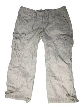 Women's Light Gray Cargo Capris - Casual Utility